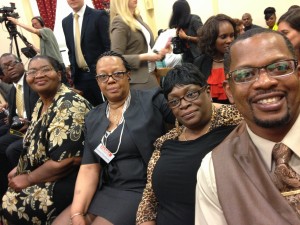 Dr. Divine Pryor (Nu Leadership), Mommie Activist Karen Garrison with the late prisoner reform expert Eddie Ellis       
